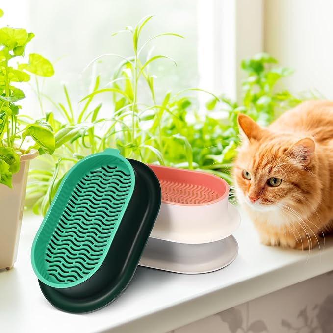 Cabilock Hydroponic Cat Grass Planter Set with Large Water Reservoir Soilless Growing Box for Indoor Home Cultivation Lightweight Nursery Kitten Plant Pots 7.44X4.84X1.77 Inch
