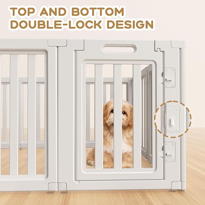 Dog Playpen, Clear Dog Pen, Dog Pen Indoor, Easy to Install and Remove Dog Play Pen, Puppy Playpen Suitable for Dogs, Cats,Dog Playpen Indoor (White, 30.3 inch Height, 12 Panels)