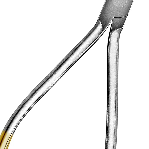 T/C Bird Beak Pliers with Cutter Loop Forming Pliers Wire Bending Tungsten Carbide Inserts Gold Handle Dental Instrument Supply 678-325