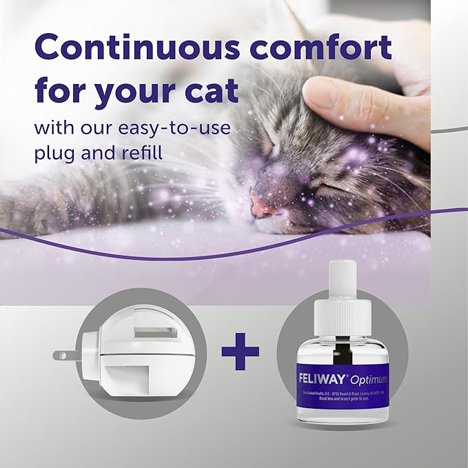 FELIWAY Optimum Cat, Enhanced Calming Pheromone Diffuser: 1 Diffuser & 2 Refills (60 Days)
