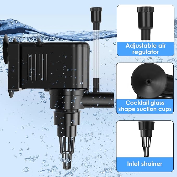 AquaMiracle Aquarium Powerhead Pump Circulating Water Pump 210 GPH for 40-60 Gallon Aquariums with Aerating Features