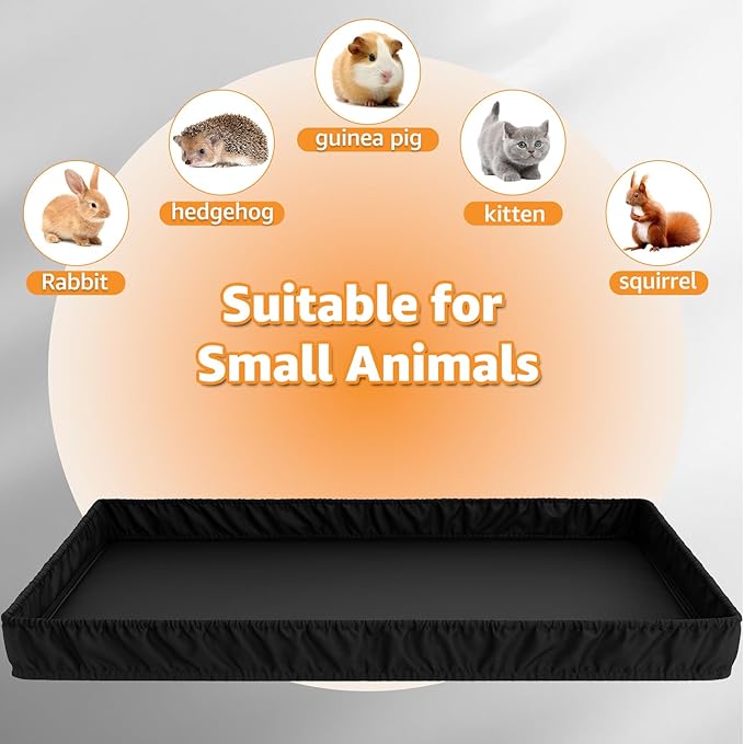 PJYuCien Guinea Pig Cage Liner, Washable Waterproof Base, C&C Cage Bottom Pad, Elastic Cord, Reusable Pad for Rabbits Chinchillas Hedgehogs Ferrets Small Animals, 24"x48"(Not Include Cage)