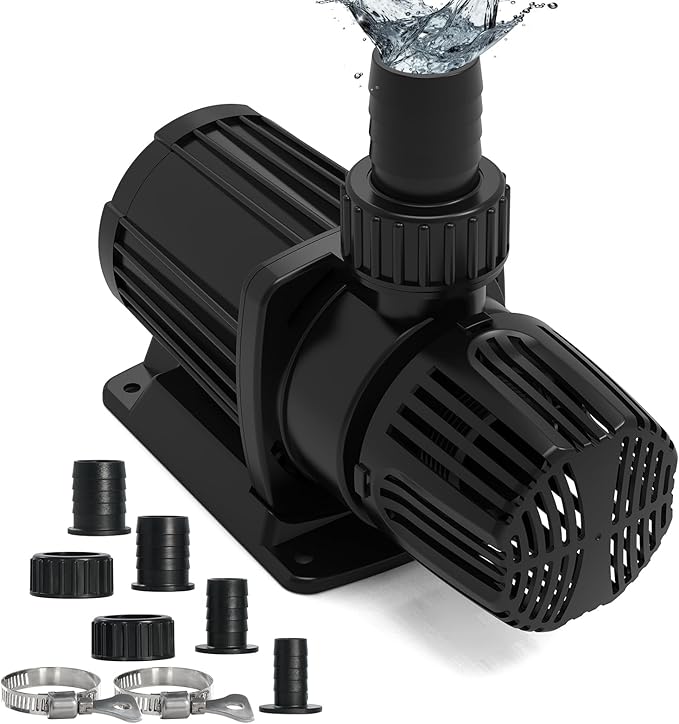 3968 GPH Submersible Water Pump, 110W Pond Pump,Ultra-Quiet Fountain Pump | 29.6FT. Lift Height for Koi Pond Pool, Waterfall, Fish Tank, Hydroponic, Ultra Quiet, Barrier Bag & 16.5FT Power Cord