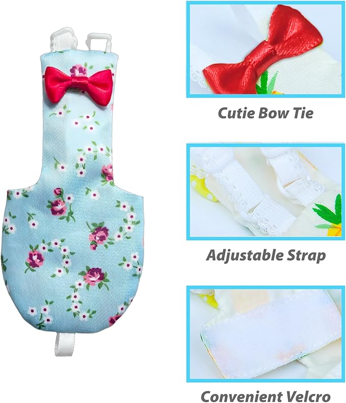 UKJENT Bird Diaper Protective Parrot Nappy 2 Pack, Reusable Outdoor Flight Suit with Waterproof Inner Layer, Machine Washable Cute Urine Wet Suit for Parrots Medium(M)