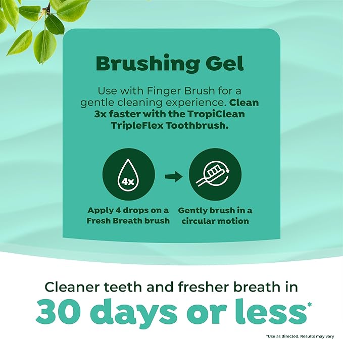 TropiClean Fresh Breath Dog Oral Care Kit | Complete Toothbrush and Toothpaste Set for Plaque & Tartar Control | Tooth Brushing Kit for Large Animals