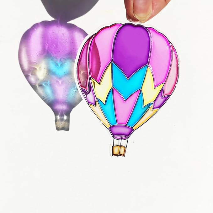 Ayhuhra 30 Set Hot Air Balloon Suncatcher Craft Kits, DIY Window Art | Hot Air Balloon crafts for summer parties, travel decor, adventure themes, colorful windows, and seasonal art projects