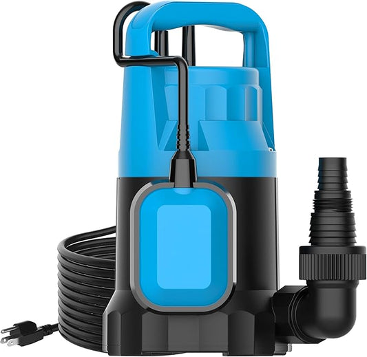2/5HP Sump Pump 2640GPH Submersible Water Pump with Float Switch, Utility Pumps for Pool Draining, Basement Flooding, Garden Pond Low Water Level with 20ft Power Cord