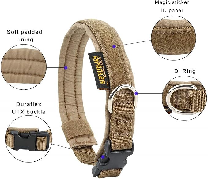 EXCELLENT ELITE SPANKER Nylon Puppy Dog Collar Adjustable Soft Padded Collar Heavy Duty Quick-Release Buckle Lightweight No-Choke for Small Medium Dogs(COB,S)
