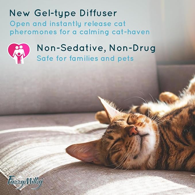 Cat Pheromone Calming Diffuser Gel, Unplugged Cordless Cat Calming, Anxiety Relief, Lasting 2 Months, Adjustable for Home,Car Travel, Scratching,Urine Marking(120 ml, 4.1 fl oz)