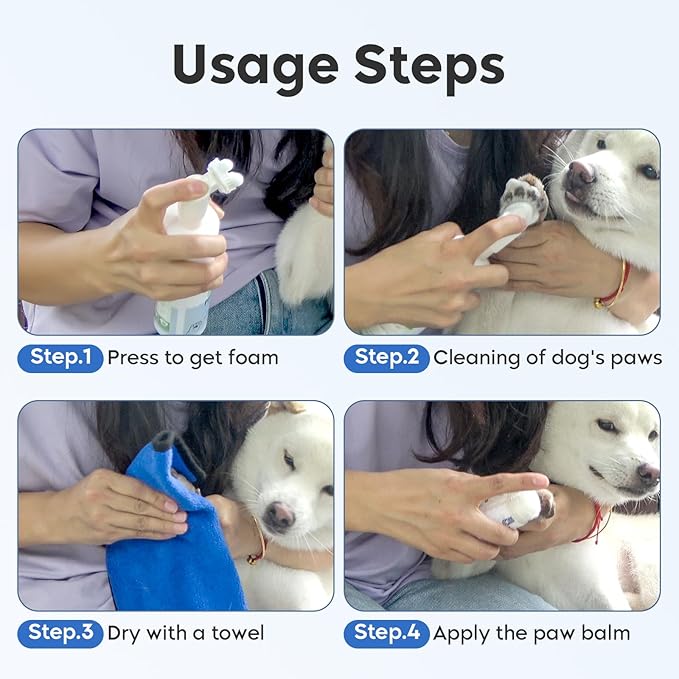 Leopong Dog Paw Care Kit- Paw Cleaner and Balm for Pet Foot Washer Care (2 Pack Cleaners and 1 Pack Balm)