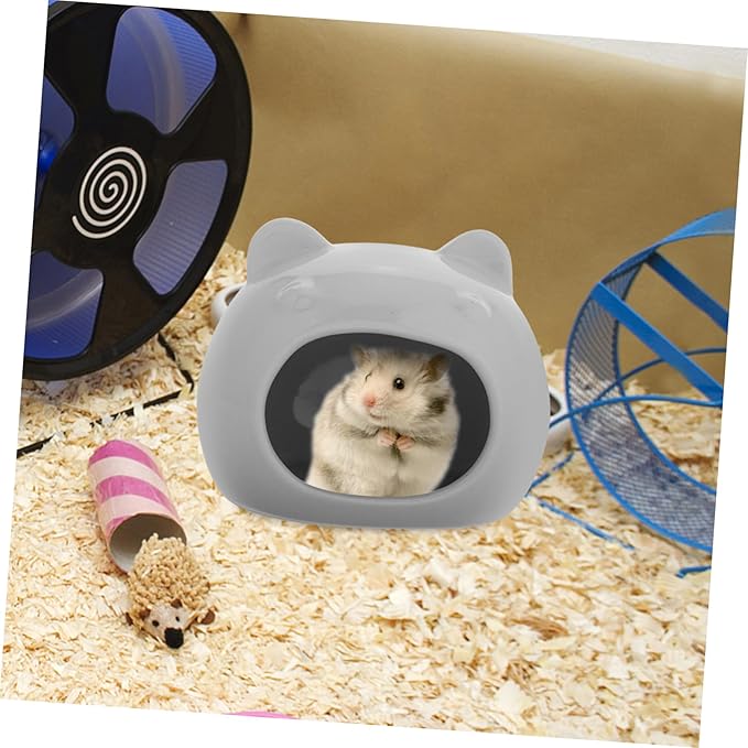 Small Pet Hideout House Durable Ceramic Nest for Hamsters Gerbils Charming Design