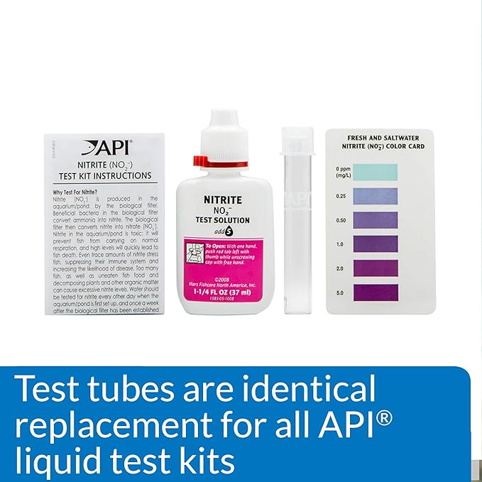 API REPLACEMENT PLASTIC TEST TUBES WITH CAPS For Any Aquarium Test Kit Including API Freshwater Master Test Kit 24-Count Box