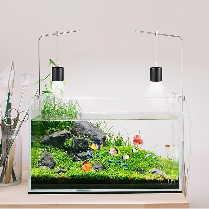 Adjustable Aquarium Light Bracket Mount - Fish Tank Light Holder Aluminum Alloy Aquatic Plant Lighting Holder for Freshwater & Saltwater Aquariums, Silver, 15.74 X 9.84 Inches