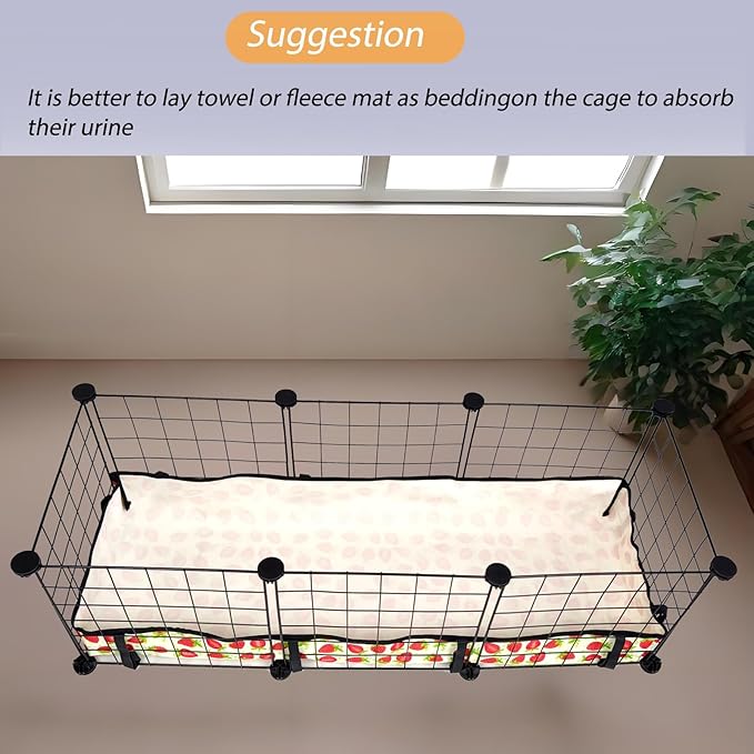 Guinea Pig Cage Liner，Washable Waterproof Oxford Cloth Cage Liners for Small Animals,Hamster Chinchilla Hedgehog Rabbit and Other Small Animals Not Include Cage (12x36 inches)