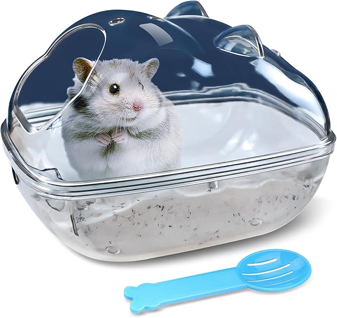 lazYYzal Hamster Bathtub,Hamster Bathroom,Small Animal Habitat Décor,Sand Bath Container Transparent Beds,Hamster Bed,Ice Bathtub,Sleep Pad Nest,Sand Bath Box for Small Pet Animals Cage Accessories（S）