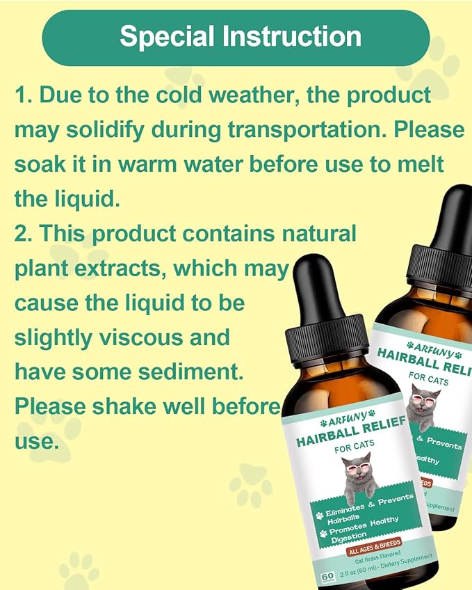 Hairball Treatment for Cats - Cat Hairball Remedy - with Natural Ingredients & Vitamins & Lysine for Cats - Support Immune System, Respiratory, Eye Health