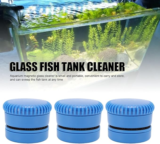 Pssopp 3Pcs Mini Magnetic Algaes Scrubber, Aquarium Algaes Remover Scrapers Glass Cleaner for Aquarium Glass Accessories
