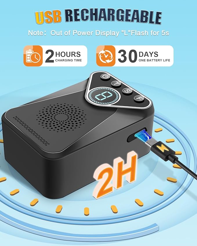 Anti Barking Device for Dogs - 9 Modes 33 FT Range Ultrasonic Anti Barking Deterrent, Rechargeable Bark Control Device, Dog Barking Deterrent Devices Barking Silencer for Indoor&Outdoor
