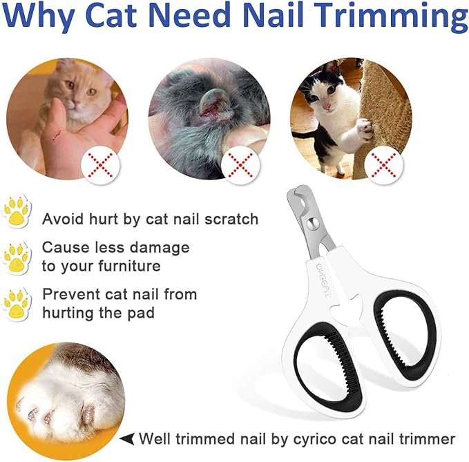 Pet Nail Clippers, Update Version Cat & Kitten Claw Nail Clippers for Trimming, Professional Pet Nail Clippers Best for a Cat, Puppy,Rabbit, Kitten & Small Dog,Sharp & Safe (Black)