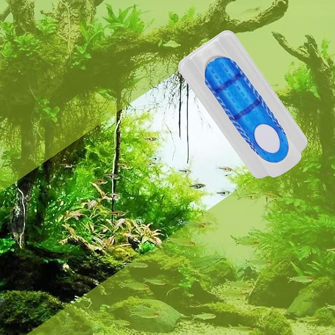 Aquarium Glass Cleaner, Magnet Fish Tank Glass Algae Cleaner Scrubber Clean Brush (L)