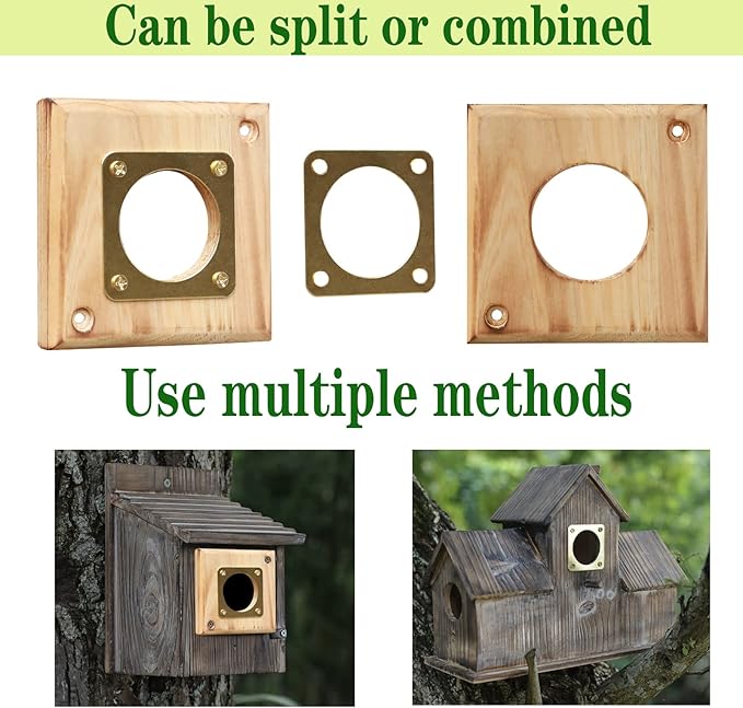 6-piece Metal Bluebird House Predator Guard，Metal Birdhouse Guard，Bird House Hole Protector Guard for Eastern Bluebird Box （3.81 cm Opening）