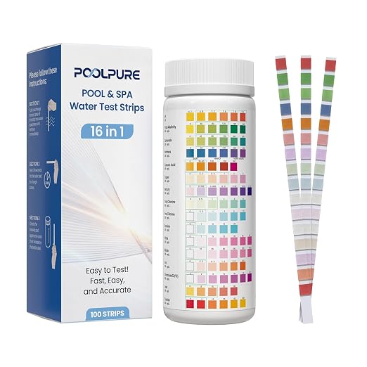 16-in-1 Pool & Spa Test Strips 100ct, for Pools, Hot Tubs, Aquariums | Fast 30s Results for pH, Alkalinity, Hardness, Heavy Metals (Pb, Hg, Cu), Chlorine, Bromine & More