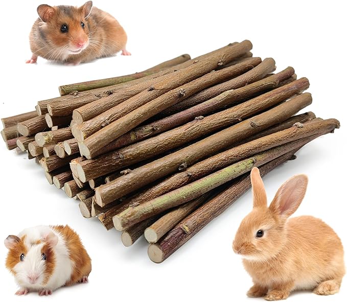 Jorewood 250g Natural Apple Wood Chew Sticks for Rabbits, Hamsters, Chinchillas - Extra Hard Teeth Grinding Toy | Untreated, Safe & Long-Lasting Rodent Chews