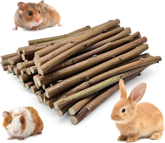 Jorewood 250g Natural Apple Wood Chew Sticks for Rabbits, Hamsters, Chinchillas - Extra Hard Teeth Grinding Toy | Untreated, Safe & Long-Lasting Rodent Chews