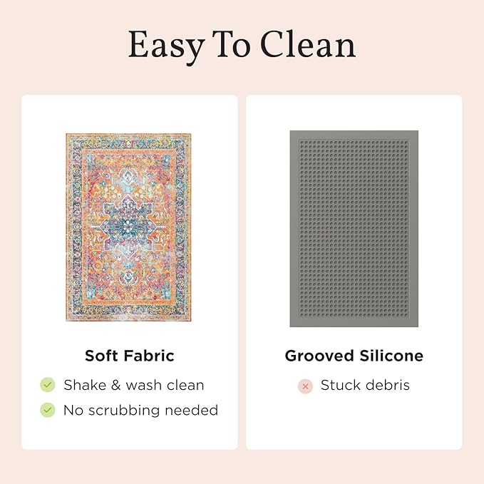Lovewag Pets Cat Litter Mat 2 Pack - Large 36x48 Machine Washable Easy Clean Non-Slip Waterproof Litter Management Mats for Cats - Mystic Fuchsia