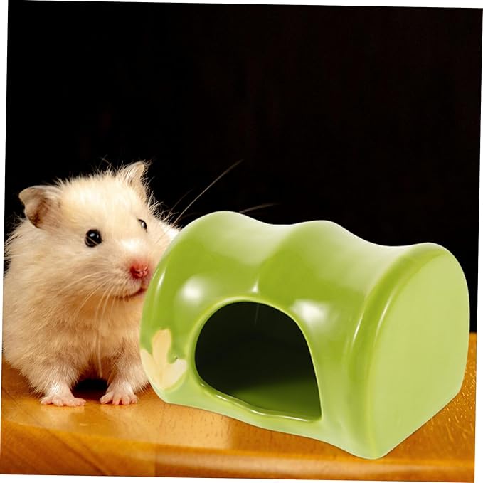 Ceramic Hamster Habitat Hideout Design Small Pet Cave Hamster House Gerbil Hideaway with Smooth Surface Easy-Clean Summer Accessory for Rats and Small Animals