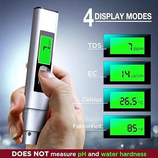 2025 All-New 4 in 1 Tds Meter Digital Water Tester - Accurate and Reliable TDS EC & Temp(°C,°F) Meter - 0-9999ppm - Professional Testing for Drinking Water, RO/DI System, Aquariums etc