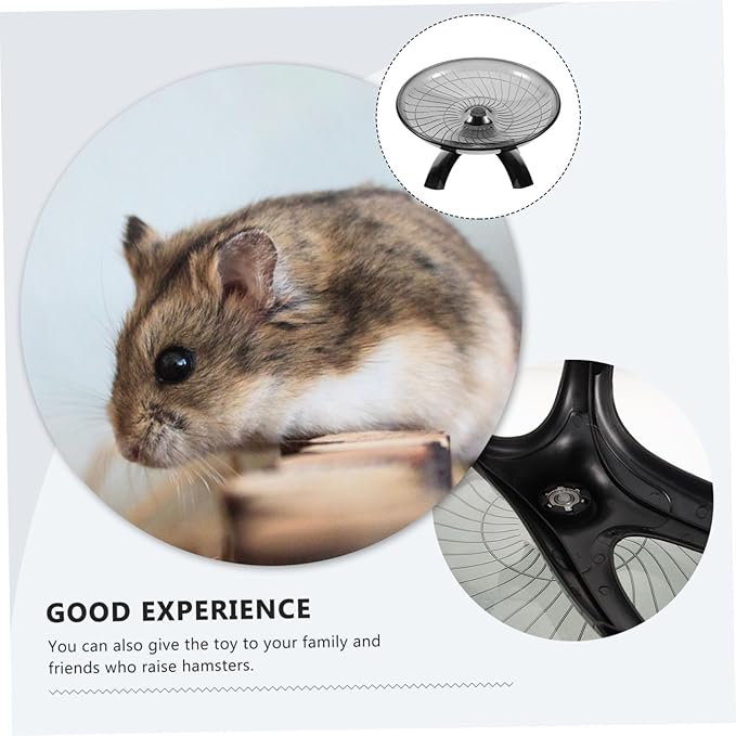 Silent Hamster Running Wheel for Small Pets Flat Sports for Hamsters Hedgehogs Gerbils Chinchillas Quiet Exercise Wheel Suitable for Squirrels and Mice Black