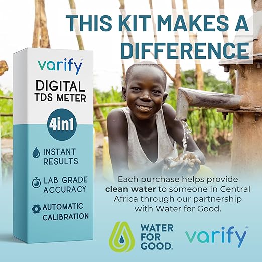 Varify 4-in-1 TDS Meter Digital Water Tester for Drinking Water | Accurate 0–9990 PPM EC & Temp Readings | Ideal for RO Systems, Aquariums, Pools – Built for Professionals, Easy for Anyone (2-Pack)