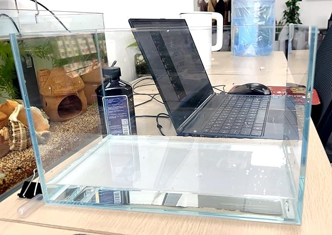 AWXZOM Small Nano Tall Rimless Tank, Glass Fish Tank, Betta Fish Tank, Aquarium (2.85 Gal, 11.8x6.7x7.8 inch)