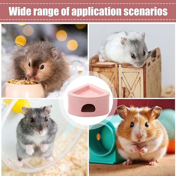 Ceramic Hamster Hideout House - Multifunctional Small Pet Cave with Feeding Bowl, Durable Habitat for Hamsters, Gerbils, Mice, Lemmings, All-Season Pet Bed & Hideaway (A)