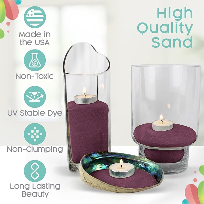 Sandsational Sparkle Sangria Unity Sand -1.5 LB (22oz), Dark Burgundy Colored Sand for Weddings, Vase Filler, Home Decor, Crafts, Terrariums, and More