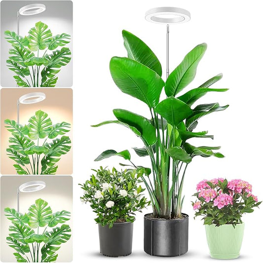 Aokrean Grow Light, 80 LEDs Full Spectrum Plant Light for Indoor Plants, Height Adjustable 10"-65" Growing Lamp with Auto Timer for 6/12/16Hrs,3 Optional Spectrums,5 Brightness, 1 Pack