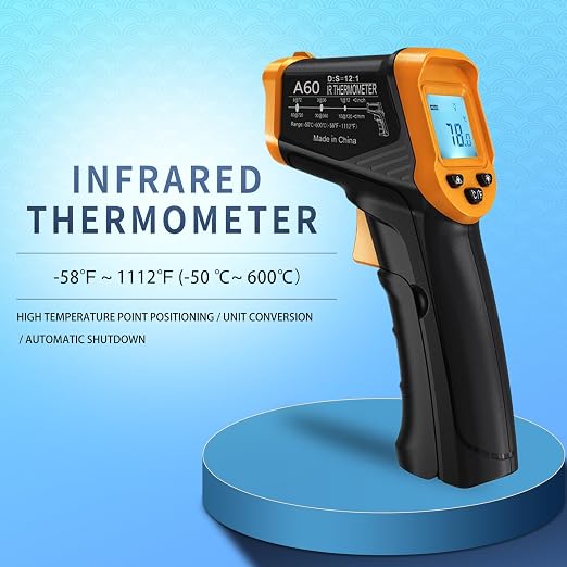 Digital Infrared Thermometer Gun for Cooking,BBQ,Pizza Oven,Ir Thermometer,-58℉~1112℉(-50℃~600℃) Handheld Non Contact Heat Laser Temperature Gun (Not for Human)