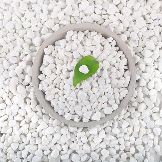 Mulctun 12Lb White Rocks for Plants, 1/4"-3/4" White Pebbles, Decorative Stones for Vases, Small Aquarium Gravel for Fish Tank Garden Rocks for Potted Plants & Home Decor
