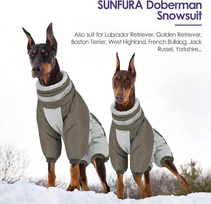Full Body Dog Coat - Warm Fleece Jacket for Small Dogs, Turtleneck Winter Coats with Harness, Reflective Dog Snowsuit Windproof Puffer Jackets with Legs for Chihuahua, Yorkie, Army Green XS