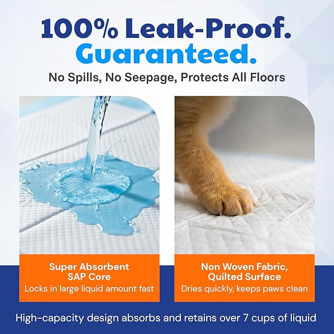 American Kennel Club Scented Puppy Training Pads with Ultra Absorbent Quick Dry Gel – 28 x 30 Pee Pads for Dogs - Fresh Scented - 50 Count, XL