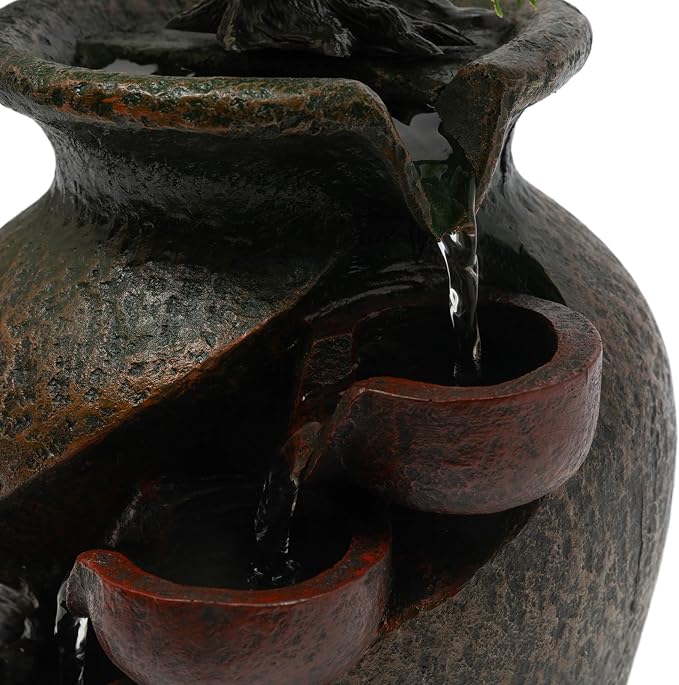 Indoor Fountain Rockery Tabletop Fountain with an Tree Elaxation Water Feature Meditation Desktop Fountains for Home Office Decor or Giving 6.4' x 6.7'' x 8.7''