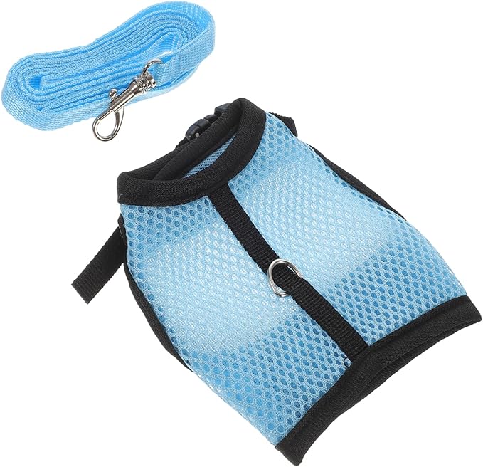 FOMIYES Guinea Pig Harness Leash Set 2 Packs Small Animal Adjustable Pulling Rope Soft Cloth Pet Harness for Guinea Pigs Rabbits Hamsters Indoor Use