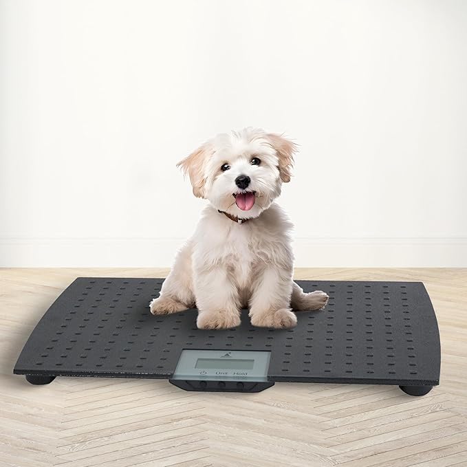 Redmon Digital Dog Scale for Large Pet & Animal with Non-Skid Mat, 225 Lb Capacity, Black - Portable Weighing Scale for Dogs, Puppies, Cats, and Livestock