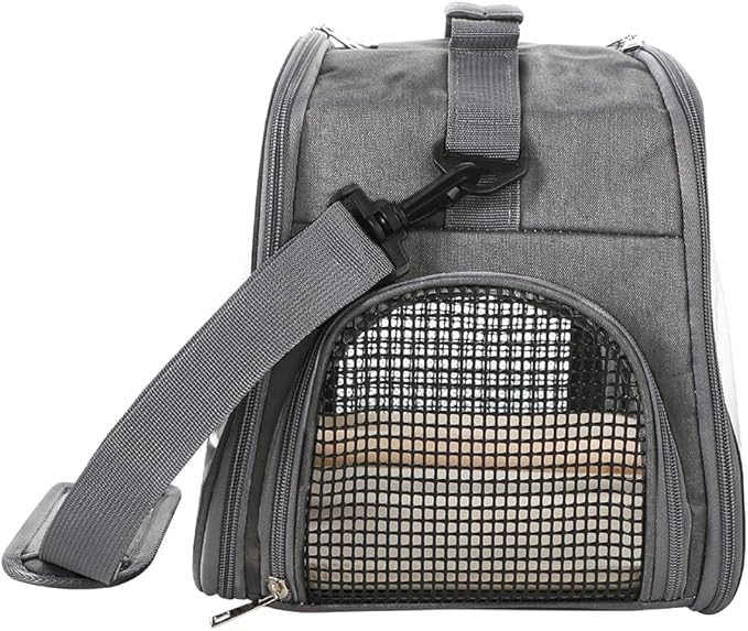 Small Bird Travel Carrier Cage Portable Bird Parrot Parakeet Cockatiel Travel Carrier Bag Lightweight Birds Backpack with Standing Perch and Stainless Tray for Vet Visit Side Access Window