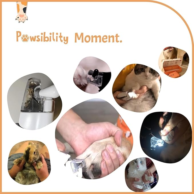 Pawsibility - Reinvented Pet Nail Clippers for Your Pal - USB Rechargeable LED Light for Bloodline | Razor Sharp and Durable Blade | Vets Recommended Trimming Tool for Dogs and Cats