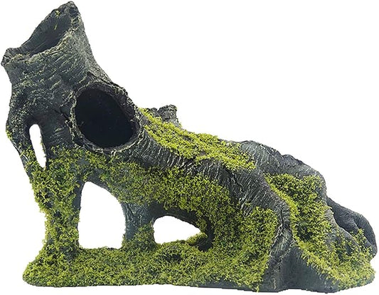 Aquarium Artificial Tree Hole Resin Aquarium Ornament, Resin Tree Stump Branch for Reptile Habitat Decoration, Tree Trunk Fish Tank Decoration Aquarium Hideaway Rock Cave House Hide Hut