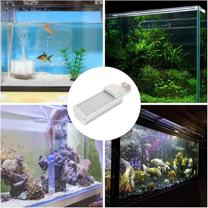 UEETEK E27 5W Led Lamp for Fish Tank Aquarium Light for and Box Led Lamp for Aquarium Plant Growth White 5.11 X 1.49 X 1.49 in