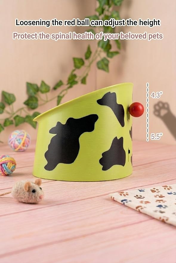 Elevated Ceramic Dog Bowl 15oz, Adjustable Raised Cat Bowl Stand for Cats and Small Dogs, Raised Pet Feeding Bowl for Food or Water