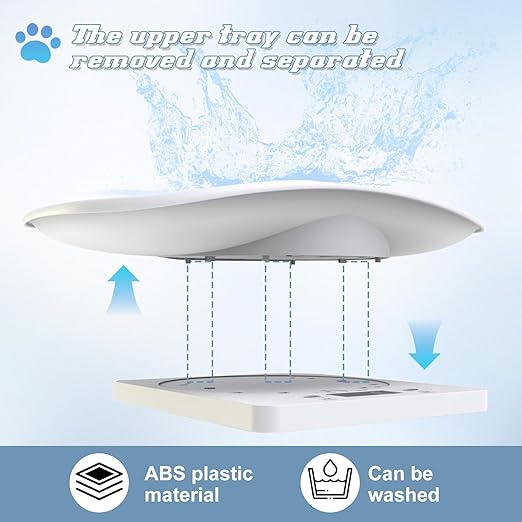 Digital Pet Scale for Small Animal, LED Display Puppy Whelping Scale with Tape Measure, Collar, Scissors for Newborn Pets, Cats, Dogs, Animals, Measures Up to 15kg, 11.4 * 7.1" (White)
